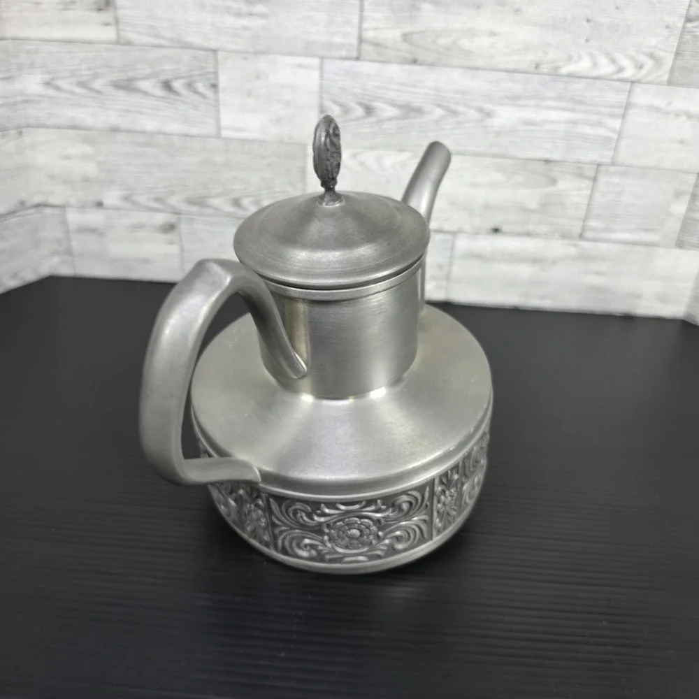 VTG Norske Pewter 1960 Teapot With Lid Made With High Quality Pewter In Norway